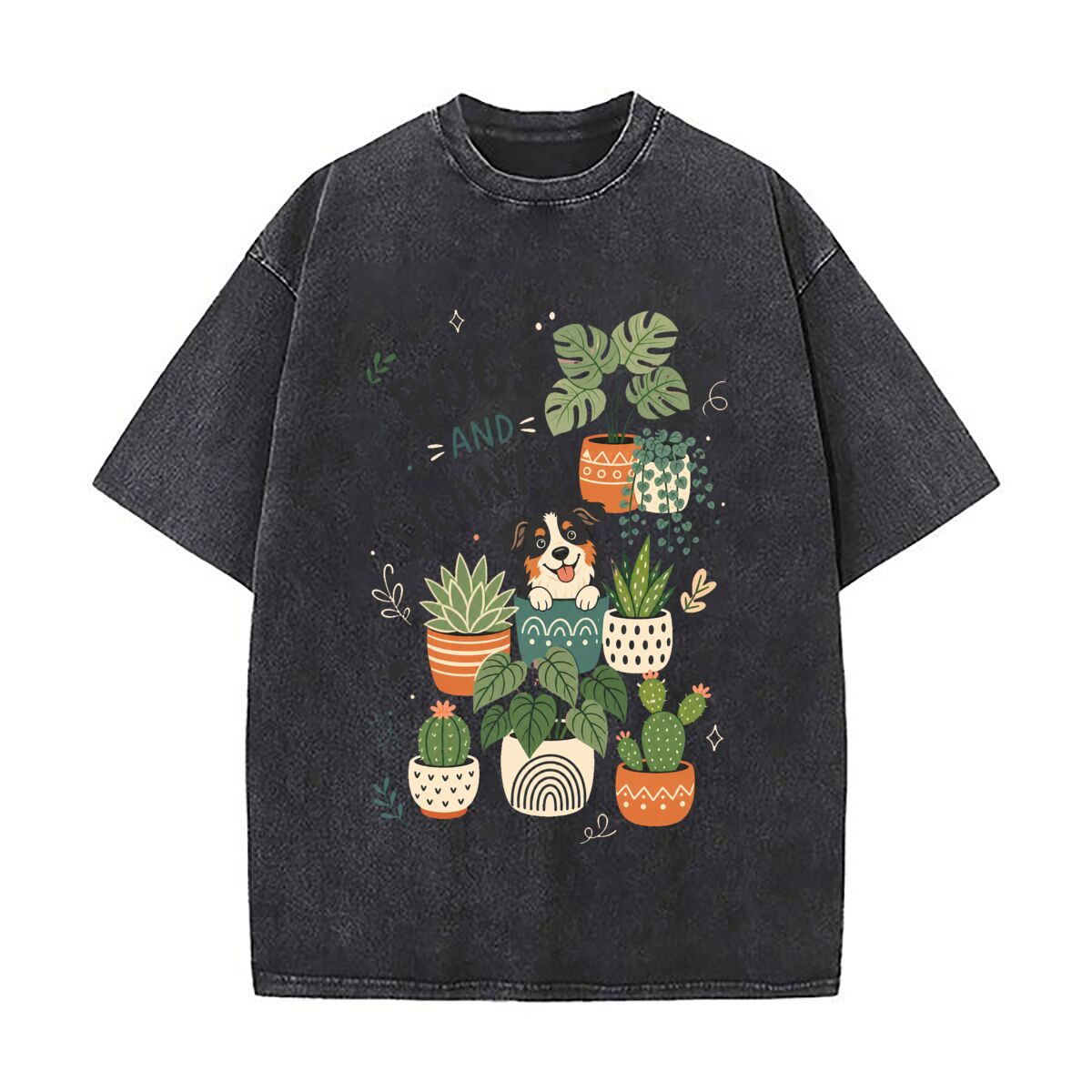 Parent Of Plant - Divertenti magliette streetwear larghe effetto invecchiato